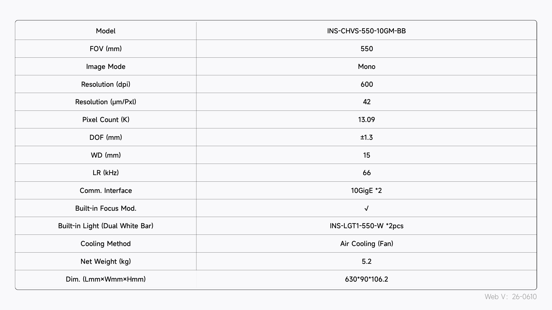 INS-CHVS-550-10GM-BB 사양표